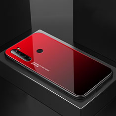 Coque Rebord Contour Silicone et Vitre Miroir Housse Etui pour Xiaomi Redmi Note 8 (2021) Rouge