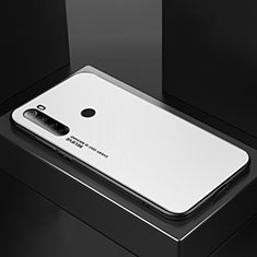 Coque Rebord Contour Silicone et Vitre Miroir Housse Etui pour Xiaomi Redmi Note 8T Blanc