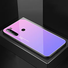 Coque Rebord Contour Silicone et Vitre Miroir Housse Etui pour Xiaomi Redmi Note 8T Violet