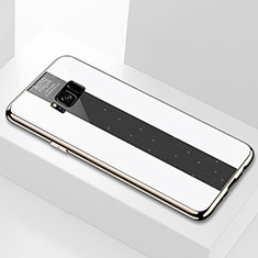 Coque Rebord Contour Silicone et Vitre Miroir Housse Etui S01 pour Samsung Galaxy S8 Blanc