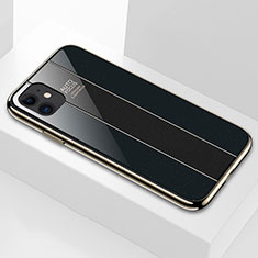 Coque Rebord Contour Silicone et Vitre Miroir Housse Etui T01 pour Apple iPhone 11 Noir