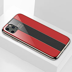 Coque Rebord Contour Silicone et Vitre Miroir Housse Etui T01 pour Apple iPhone 11 Pro Max Rouge