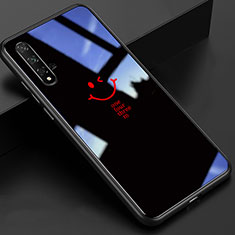 Coque Rebord Contour Silicone et Vitre Miroir Housse Etui T01 pour Huawei Honor 20 Noir