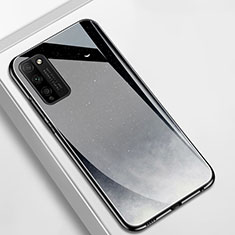 Coque Rebord Contour Silicone et Vitre Miroir Housse Etui T01 pour Huawei Honor 30 Lite 5G Gris