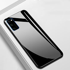 Coque Rebord Contour Silicone et Vitre Miroir Housse Etui T01 pour Huawei Honor V30 5G Noir