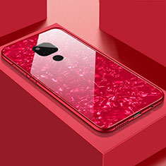 Coque Rebord Contour Silicone et Vitre Miroir Housse Etui T01 pour Huawei Mate 20 Rouge