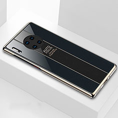 Coque Rebord Contour Silicone et Vitre Miroir Housse Etui T01 pour Huawei Mate 30 Pro Noir