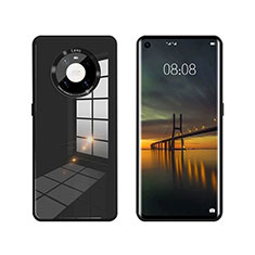 Coque Rebord Contour Silicone et Vitre Miroir Housse Etui T01 pour Huawei Mate 40E 4G Noir