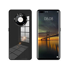 Coque Rebord Contour Silicone et Vitre Miroir Housse Etui T01 pour Huawei Mate 40E Pro 4G Noir