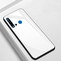 Coque Rebord Contour Silicone et Vitre Miroir Housse Etui T01 pour Huawei Nova 5i Blanc