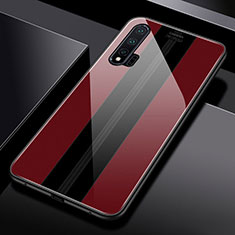 Coque Rebord Contour Silicone et Vitre Miroir Housse Etui T01 pour Huawei Nova 6 Rouge