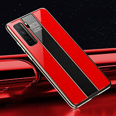 Coque Rebord Contour Silicone et Vitre Miroir Housse Etui T01 pour Huawei Nova 7 SE 5G Rouge