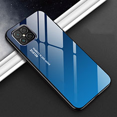 Coque Rebord Contour Silicone et Vitre Miroir Housse Etui T01 pour Huawei Nova 8 SE 5G Bleu