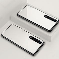 Coque Rebord Contour Silicone et Vitre Miroir Housse Etui T01 pour Huawei P30 Blanc