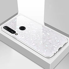 Coque Rebord Contour Silicone et Vitre Miroir Housse Etui T01 pour Huawei P30 Lite Blanc