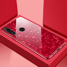 Coque Rebord Contour Silicone et Vitre Miroir Housse Etui T01 pour Huawei P30 Lite XL Rouge