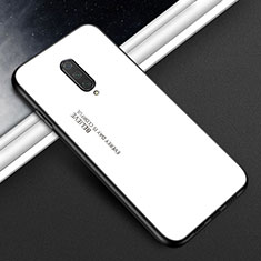 Coque Rebord Contour Silicone et Vitre Miroir Housse Etui T01 pour OnePlus 8 Blanc