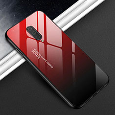 Coque Rebord Contour Silicone et Vitre Miroir Housse Etui T01 pour OnePlus 8 Rouge
