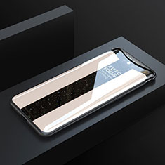 Coque Rebord Contour Silicone et Vitre Miroir Housse Etui T01 pour Oppo Find X Super Flash Edition Or