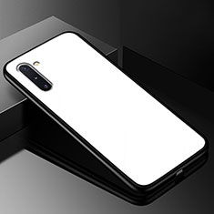 Coque Rebord Contour Silicone et Vitre Miroir Housse Etui T01 pour Samsung Galaxy Note 10 Blanc