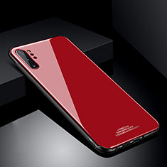 Coque Rebord Contour Silicone et Vitre Miroir Housse Etui T01 pour Samsung Galaxy Note 10 Plus 5G Rouge