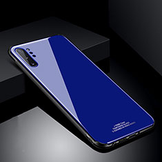 Coque Rebord Contour Silicone et Vitre Miroir Housse Etui T01 pour Samsung Galaxy Note 10 Plus Bleu