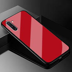Coque Rebord Contour Silicone et Vitre Miroir Housse Etui T01 pour Samsung Galaxy Note 10 Rouge