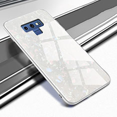 Coque Rebord Contour Silicone et Vitre Miroir Housse Etui T01 pour Samsung Galaxy Note 9 Blanc