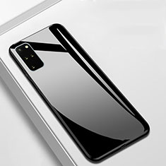 Coque Rebord Contour Silicone et Vitre Miroir Housse Etui T01 pour Samsung Galaxy S20 Plus 5G Noir