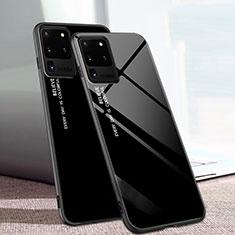 Coque Rebord Contour Silicone et Vitre Miroir Housse Etui T01 pour Samsung Galaxy S20 Ultra 5G Noir