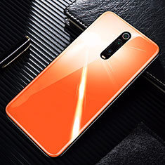 Coque Rebord Contour Silicone et Vitre Miroir Housse Etui T01 pour Xiaomi Mi 9T Pro Orange