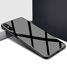 Coque Rebord Contour Silicone et Vitre Miroir Housse Etui T01 pour Xiaomi Redmi 9AT Noir