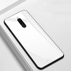 Coque Rebord Contour Silicone et Vitre Miroir Housse Etui T01 pour Xiaomi Redmi Note 8 Blanc