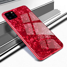 Coque Rebord Contour Silicone et Vitre Miroir Housse Etui T02 pour Apple iPhone 11 Pro Max Rouge