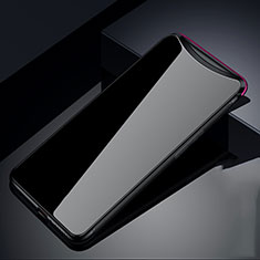 Coque Rebord Contour Silicone et Vitre Miroir Housse Etui T02 pour Oppo Find X Noir