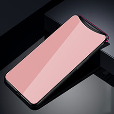Coque Rebord Contour Silicone et Vitre Miroir Housse Etui T02 pour Oppo Find X Super Flash Edition Rose