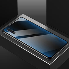 Coque Rebord Contour Silicone et Vitre Miroir Housse Etui T02 pour Samsung Galaxy A70 Bleu Ciel