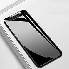 Coque Rebord Contour Silicone et Vitre Miroir Housse Etui T02 pour Samsung Galaxy A90 4G Noir