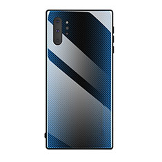 Coque Rebord Contour Silicone et Vitre Miroir Housse Etui T02 pour Samsung Galaxy Note 10 Plus 5G Bleu