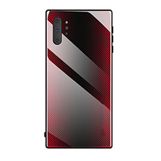 Coque Rebord Contour Silicone et Vitre Miroir Housse Etui T02 pour Samsung Galaxy Note 10 Plus 5G Rouge