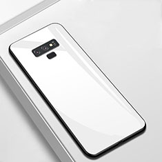 Coque Rebord Contour Silicone et Vitre Miroir Housse Etui T02 pour Samsung Galaxy Note 9 Blanc