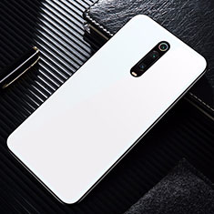 Coque Rebord Contour Silicone et Vitre Miroir Housse Etui T02 pour Xiaomi Mi 9T Pro Blanc