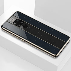 Coque Rebord Contour Silicone et Vitre Miroir Housse Etui T03 pour Huawei Mate 20 X 5G Noir