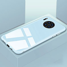 Coque Rebord Contour Silicone et Vitre Miroir Housse Etui T03 pour Huawei Mate 30 5G Bleu Ciel