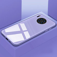 Coque Rebord Contour Silicone et Vitre Miroir Housse Etui T03 pour Huawei Mate 30 5G Violet
