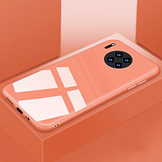 Coque Rebord Contour Silicone et Vitre Miroir Housse Etui T03 pour Huawei Mate 30E Pro 5G Orange