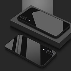 Coque Rebord Contour Silicone et Vitre Miroir Housse Etui T03 pour Huawei P20 Noir