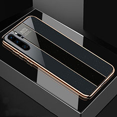 Coque Rebord Contour Silicone et Vitre Miroir Housse Etui T03 pour Huawei P30 Pro New Edition Noir