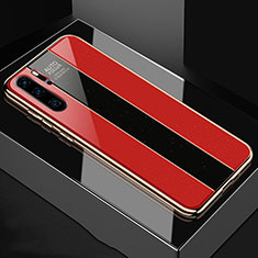 Coque Rebord Contour Silicone et Vitre Miroir Housse Etui T03 pour Huawei P30 Pro Rouge