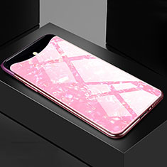 Coque Rebord Contour Silicone et Vitre Miroir Housse Etui T03 pour Oppo Find X Super Flash Edition Rose